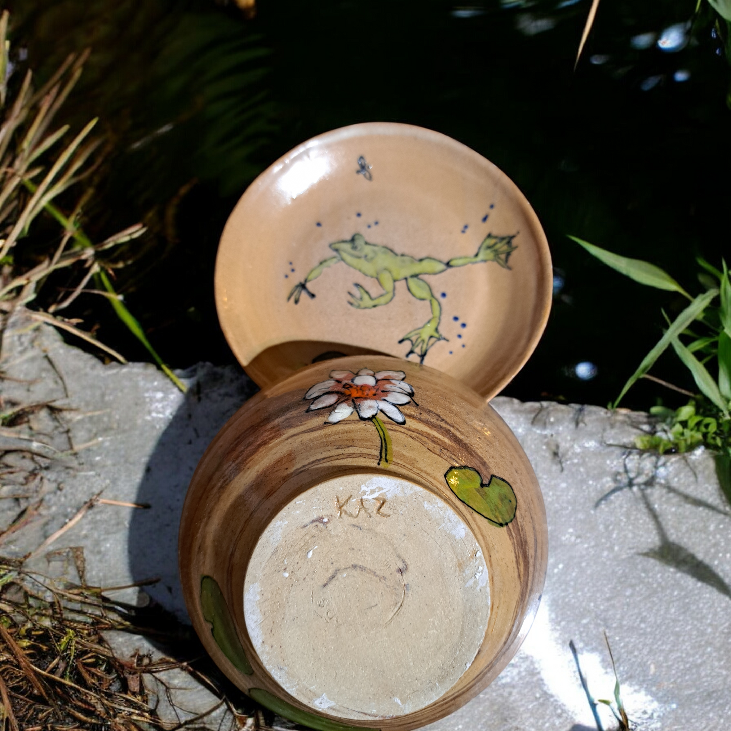 Children's froggie tea set