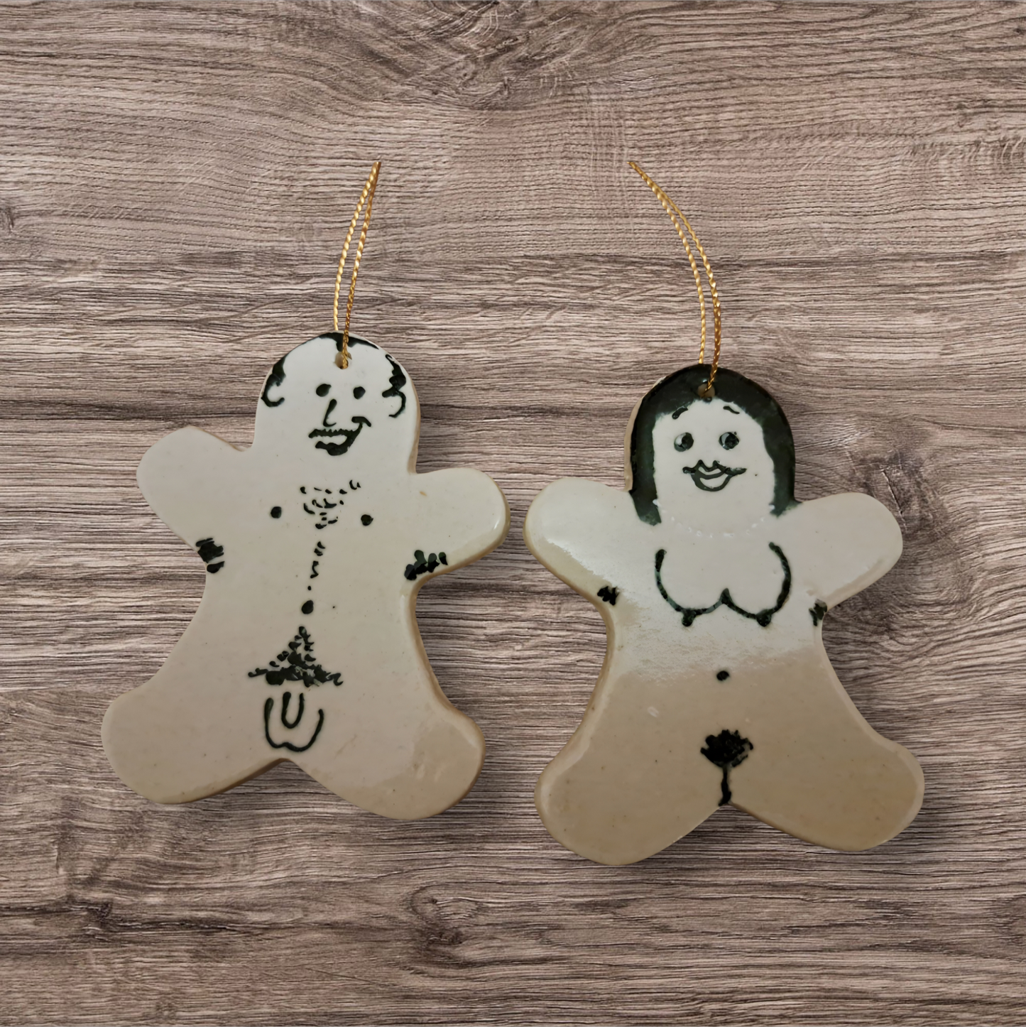 Gingerbread Nudist Tree Ornaments